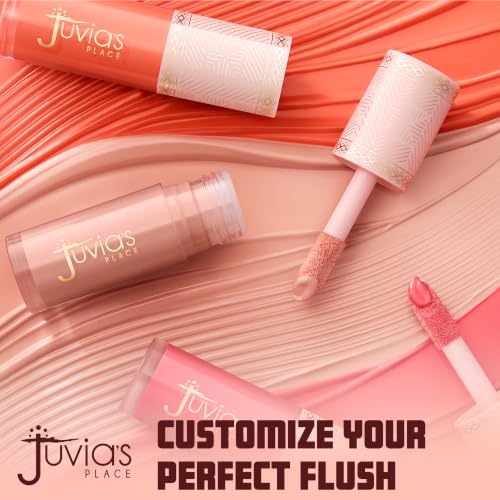 Juvia's Place Blushed Liquid Tint Peaches N' Cream - Lightweight Dewy Blush with Vitamin E