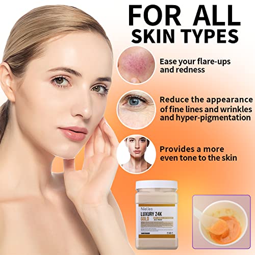 Jelly Face Mask For Facials | Bundle of 24K Gold & Vampire+ Hyaluronic Acid Hydrating And Brightening HydroJelly Masks | Vajacial