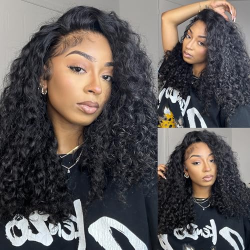 Myecool 18 Inch Human Hair Kinky Curly Half Wig 200% Density Glueless 3-in-1 Wear & Go Style - Variation 2
