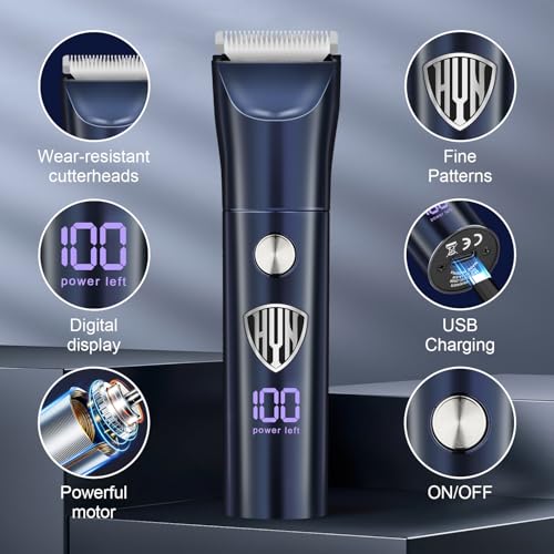 HIENA PRO Beard Trimmer for Men, Professional Body Facial Ear Nose Hair Trimmer and Beard Grooming Kit, 5 in 1 Complete Grooming Kit & Cordless Electric Hair Clippers Haircut, Gifts for Men