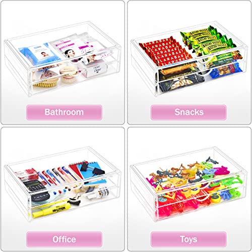 Sorbus Acrylic Makeup Organizer Drawers - 2 Wide Clear Vanity Storage