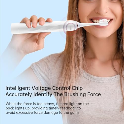 Reva V3 Sonic Electric Toothbrush for Adults - White, 5 Modes, 200-Day Battery & 4 Brush Heads