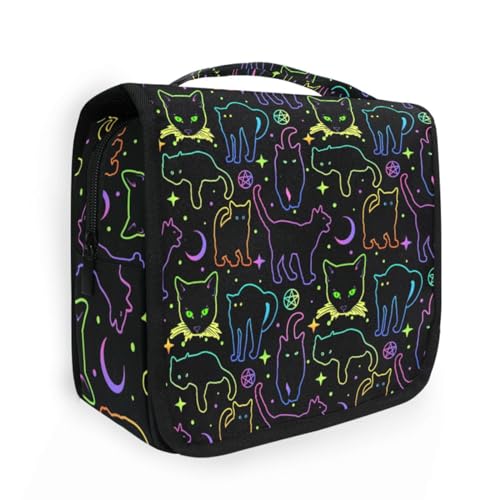 MNSRUU Hanging Toiletry Bag Witchcraft Black Cats Makeup Bag Travel bag for Toiletries Portable Toiletry Organizer Bags Toiletry Bag for Women Men, Travel-Essentials Toiletry Bag