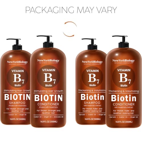 Biotin Shampoo & Conditioner Set - 16.9 Fl Oz Pack of 2 for Thinning Dry Hair