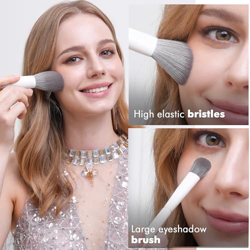 VYNESTRA 20-Piece Makeup Brush Set - Face & Eye Professional Tools