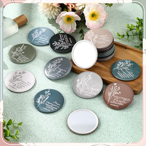 Mini Compact Mirror Set with Bible Verses - 80 Pieces, 10 Styles, Women's Gift