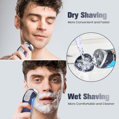Electric Shaver for Men Waterproof Cordless with Trimmer & Fast Charging