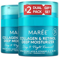 MAREE Face Moisturizer Collagen Cream for Face 2 Pack ? Hyaluronic Acid & Retinol ? Anti-Aging Wrinkle Creams ? Crema Para La Cara