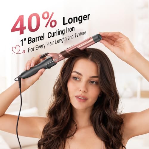 CrazyMar 1 Inch Ceramic Coating Curling Iron with Fast Heat-Up to 430°F