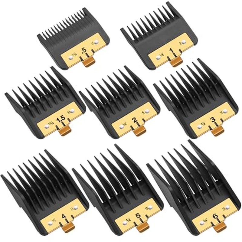 8PCS Premium Clipper Guards with Metal Clip compatible with BaBylissPRO Barberology Comb Set,Cutting Lengths 1/16¡±-3/4 ¡±, for Babyliss Clipper Guards for FX870 FX890 FX825 FX673 Clippers