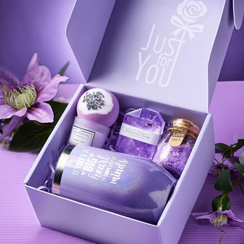 Lavender Spa Gift Basket for Teachers - Relaxing Teacher Appreciation Gift Set