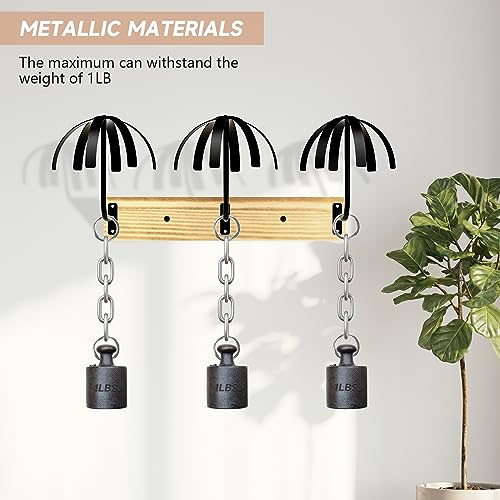 Yumkfoi Wall-Mounted Wig Stand Holder Set of 6, Black & Natural Variants