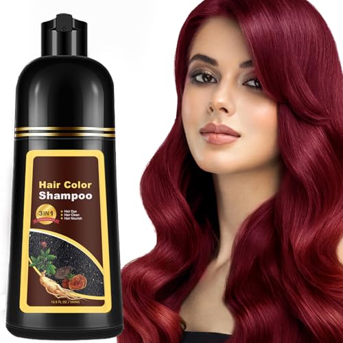Sklight Burgundy Hair Dye Shampoo for Men & Women - Herbal Color Boost, 500ml
