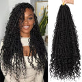 Boho Faux Locs Crochet Hair 24 Inch - 8 Packs Soft Curly Ends for Black Women - Variation of THIS listing