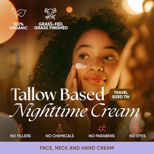 Eat My Face Grass Fed Tallow Night Cream for Face ? Hydrating Anti Wrinkle Cream for Face with Shea Butter, Cocoa Butter & Vitamin E | Anti Aging Men & Women Restorative Night Moisturizer, 4.0 fl oz