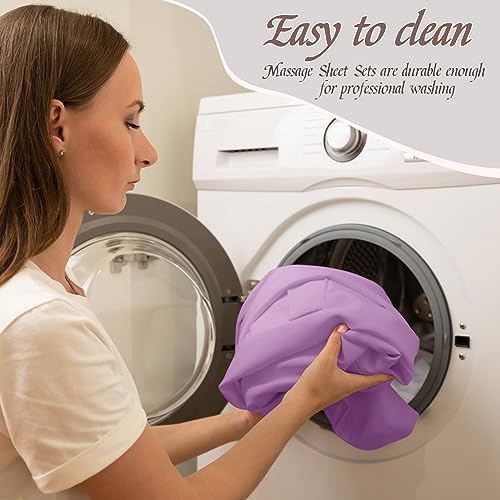 Oudain 2-Piece Microfiber Massage Table Sheets Set - Purple