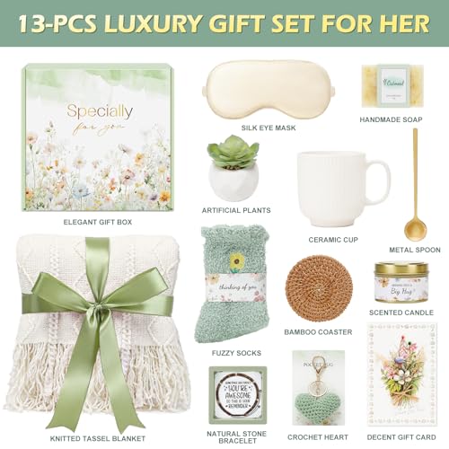 Get Well Gifts for Women Self Care Gifts, Sympathy Gift Baskets Spa Gifts Set, Thinking of You Inspirational Hug in a Box Gifts for Mom Her Friend Sister Wife Girlfriend