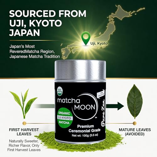 3.52 Ounce Matcha Powder - Premium USDA Organic Ceremonial Green Tea from Uji Kyoto