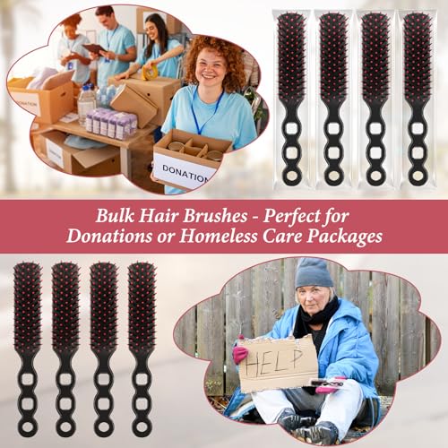 120 Packs Disposable Hair Brushes Bulk for Homeless Supplies & Charity Donation - Individually Wrapped Travel Hairbrushes