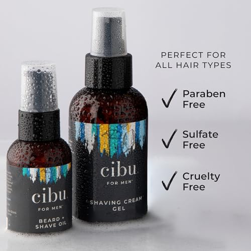 CIBU for Men Beard + Shave Oil - 2oz Pre-Shave Beard Oil for Men - Softens Beard, Relieves Itching, Moisturizes Skin, and Reduces Redness