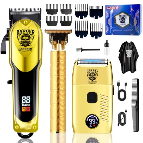 Cordless Men’s Hair Clippers & Beard Trimmer Kit - Rechargeable Electric Razor with 3 Length Combs