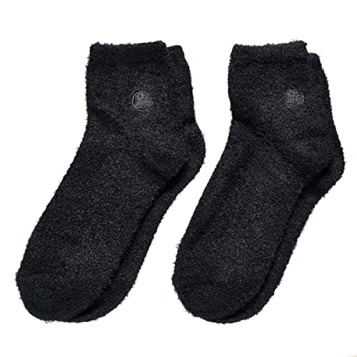 Earth Therapeutics Aloe Vera Socks ? Infused with Natural Aloe Vera & Vitamin E ? Helps Dry Feet, Cracked Heels, Calluses, Dead Skin - Use with Your Favorite Lotions - Black/Black (2 Pairs)