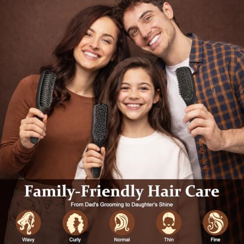 Boar Bristle Hair Brush for Shine, Volume & Frizz Control - Natural Hair Care