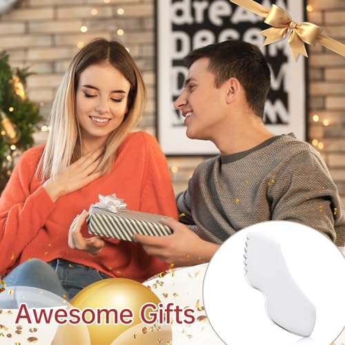 Stainless Steel Gua Sha Facial Tools, Face Comb & Massager Metal Gua sha Tool for Blood Circulation & Lymphatic Drainage, Body and Face Gua Sha Stone for Tighten Skin