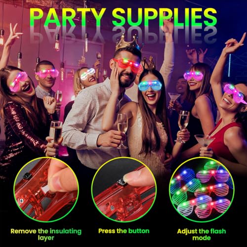 180 Pack LED Glasses with 6 Colors - Glow in The Dark Party Supplies - Variation of THIS listing