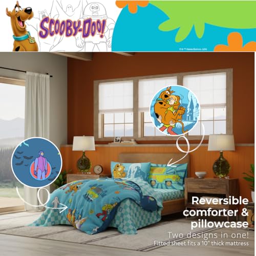 Franco Scooby Doo Scoobtober Twin Bedding Set | Reversible Comforter & Sheets