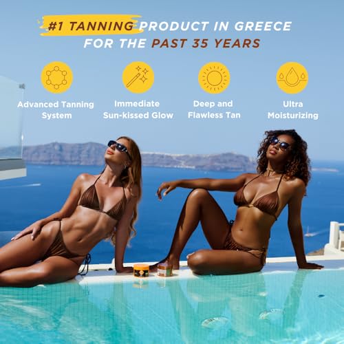 Carroten Intensive Tanning Gel + Oil Spray | Browning Tan Accelerator | Carrot & Coconut Oil | Vitamin A + E for Moisture & Hydration | Water-Resistant, Non-Greasy | Made in Greece | 6.7 oz + 5 oz