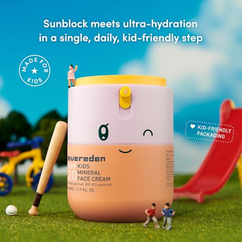 Evereden Kids Face Cream, 1.7 oz. | Fragrance-Free and Kids Face Lotion with SPF 20 | Clean and Non-Toxic Face Moisturizer | Multi-Vitamin Skin Care | FSA Eligible