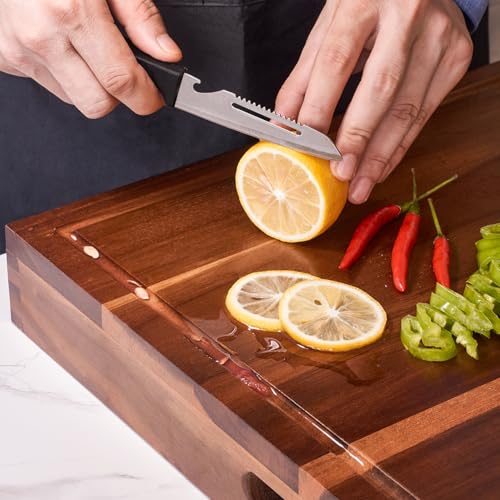 Acacia Wood Stove Top Cover Board with Handles - 30x22 inch Noodle Board, Cutting Board & Sink Cover