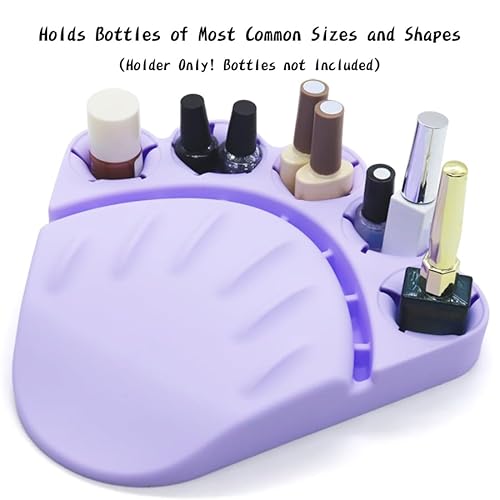 Anti Spill Free Tilt Nail Polish Bottle Holder, Home Fingernail Polish Stand Arm Rest Pad,Art Tool Nail Paint Tech Mat Polish Bottle Organizer Manicure Accessories