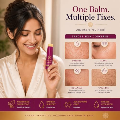 Hydrating Face & Lip Balm Stick with Noni, Ceramides & Peptides – Multi-Use Skin Repair
