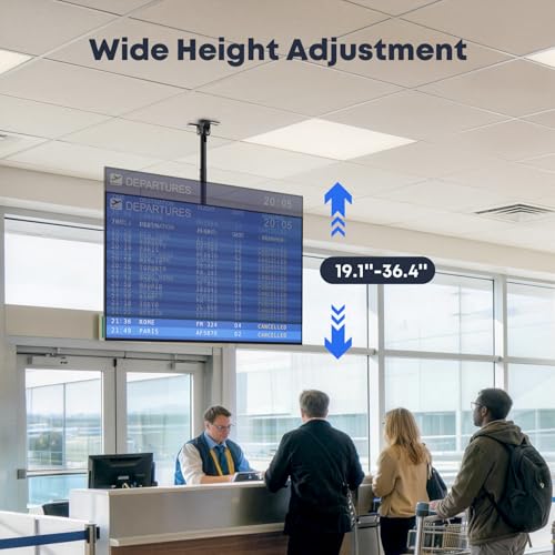 Ceiling Mount for 43-86 Inch TVs - Heavy Duty Universal TV Ceiling Bracket - Sloped & Flat Ceiling Compatible - Kid-Safe & Space Saving - 132 lbs Capacity