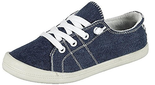 Blue Women's Slip-On Fashion Sneaker - Comfort-01 by Forever Link, Size 10