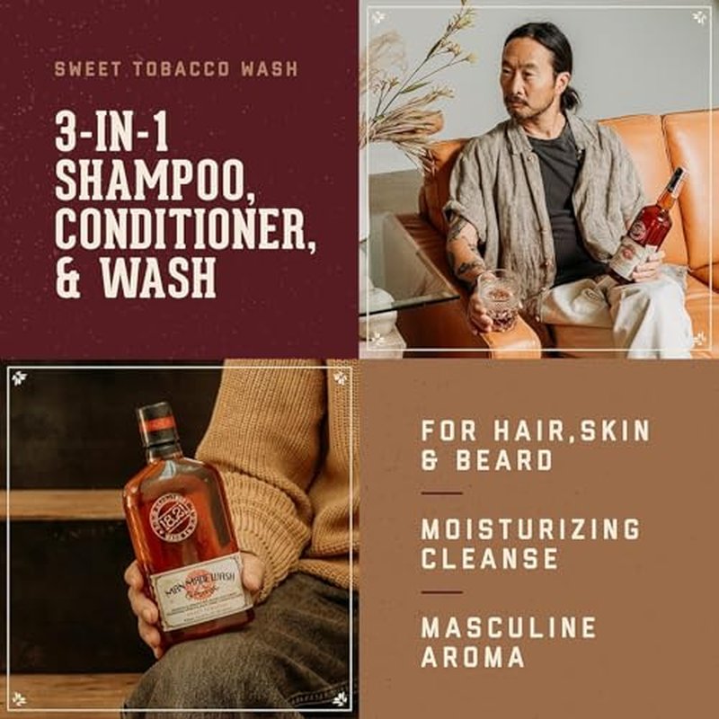 18.21 Man Made Noble Oud Wash & Spiced Vanilla 3-in-1, 18 oz Wash 2-Set Bundle, All Hair & Skin Types for Men, Strengthens and Moisturizes in a Manly Aroma