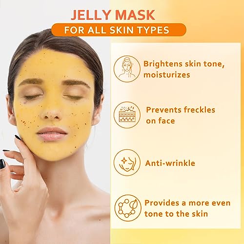 Orange Jelly Mask Powder for Facials, Vitamin C Brightening & Nourishing, DIY Peel-Off Spa Mask, 23 Fl Oz