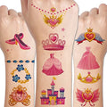 Glitter Temporary Tattoos for Girls - 14 Sheets Glitter Princess Tattoos for Girls Birthday Party Favors Goodie Bag Fillers