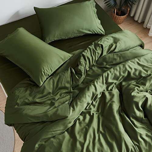 Organic Bamboo Viscose Sheet Set - King No Top Sheet - Forest