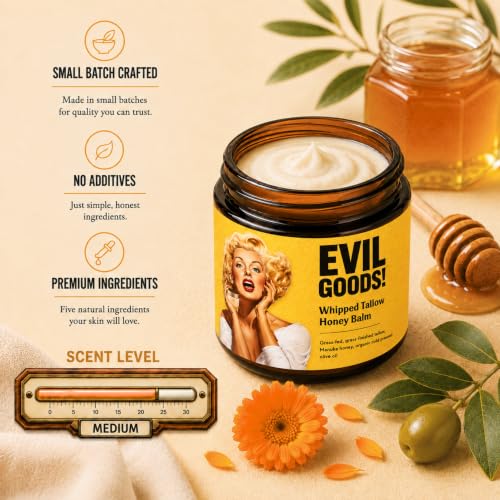 Unscented Whipped Tallow Honey Balm - 4oz Jar - Natural Moisturizer - Variation of This Listing