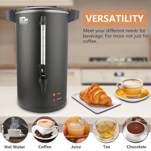 Festa Essential 6L 30-Cup Commercial Coffee Urn - Double Wall Stainless Steel Hot Water Dispenser