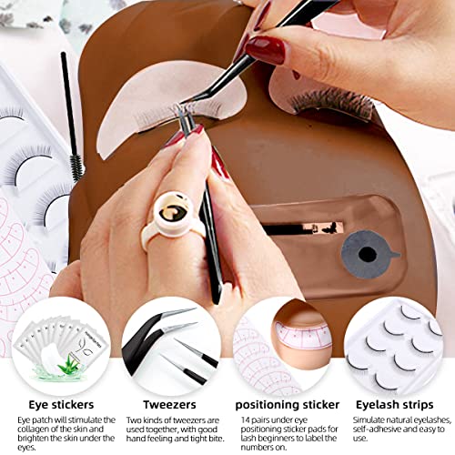 Eyelash Extension Kit with Mannequin Head & Accessories - Black A