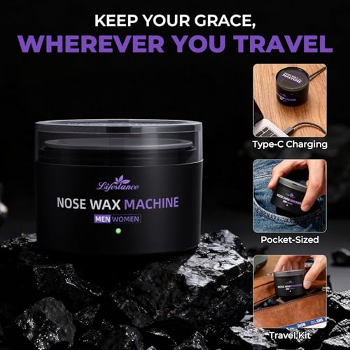 Nose Wax Kit with 120g Wax & USB Fast Heating - Ear & Nose Hair Removal