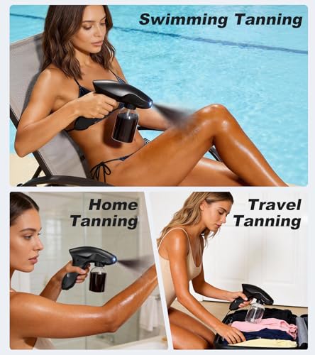 Self Tanning Spray Gun Black 280ml Cordless Spray Tan Machine for Home Use
