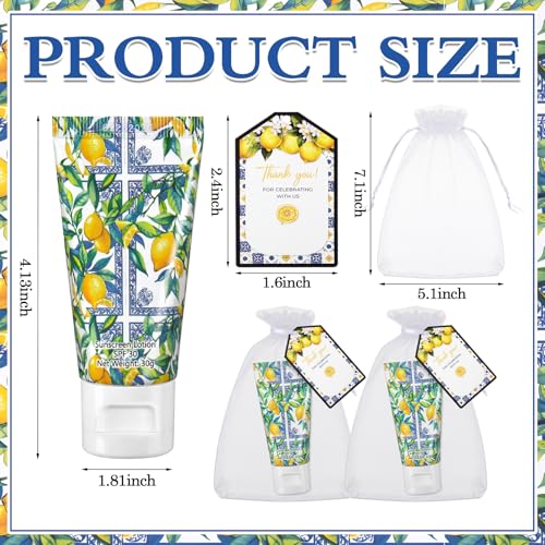 Colorful Lemon Sunscreen Gift Set for Baby Shower Party Favors - SPF 30+