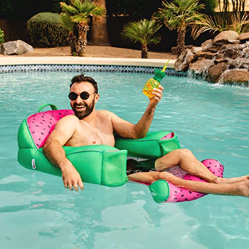 Lazy Lounger Pool Float with Footrest and Headrest - Summer Melon Variation