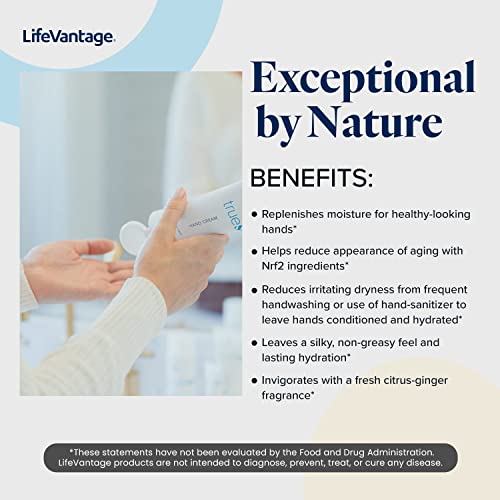 TrueScience Hand Cream (100ml) Nourishing Hydration for Dry Hands, with Shea Butter, Aloe Vera Juice, Sunflower Seed Oil, Vitamin Complex, and Nrf2 Actives in an Invigorating Citrus-Ginger Fragrance