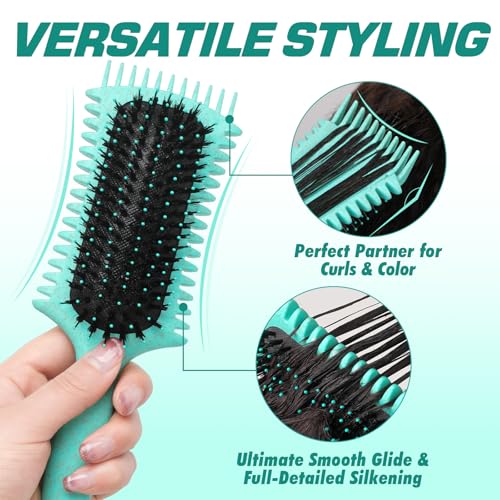 Candy Brush Curl Defining Hair Brush Green - Detangling & Styling for All Hair Types